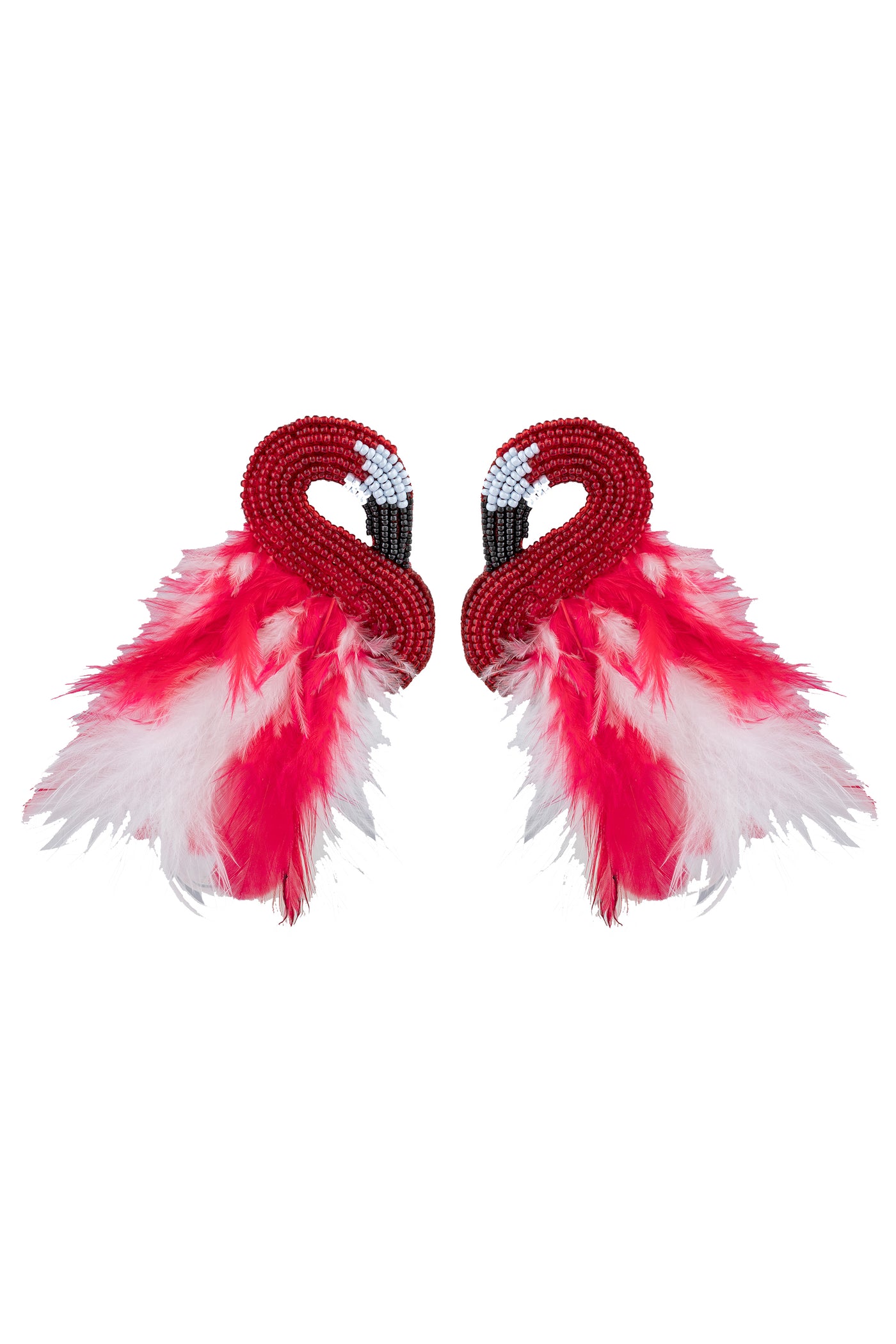 Raya jewels Flamingo Feather Earrings fashion jewellery online shopping melange singapore indian designer wear