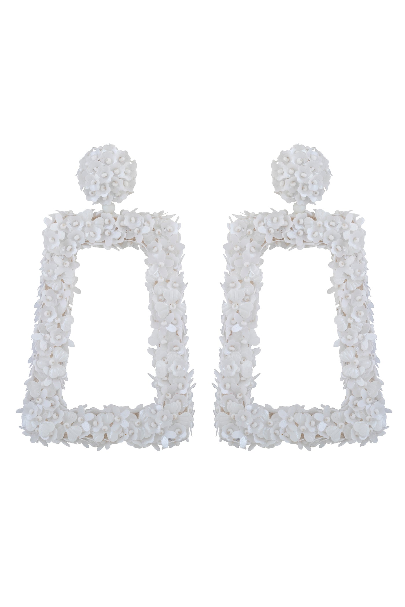 Raya jewels Handcrafted Statement Earrings white fashion jewellery online shopping melange singapore indian designer wear