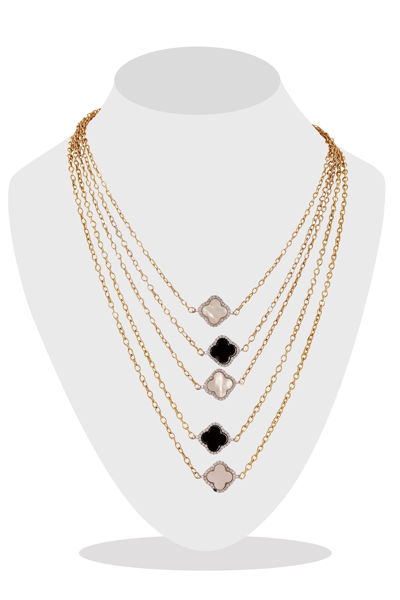 Raya jewels Monochrome Layered Necklace fashion jewellery online shopping melange singapore indian designer wear