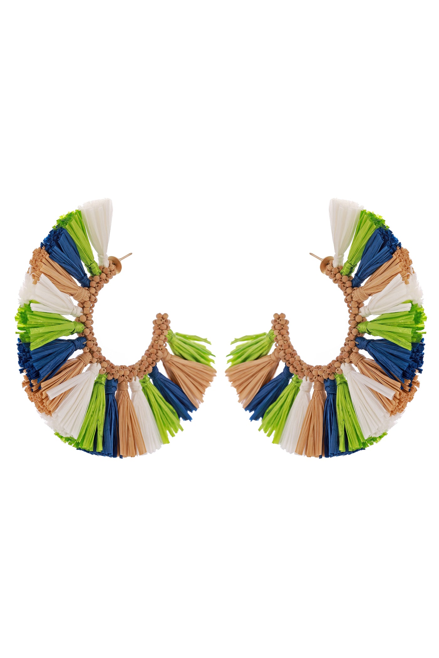 Raya jewels Multicolor Rafia Hoop Earrings fashion jewellery online shopping melange singapore indian designer wear