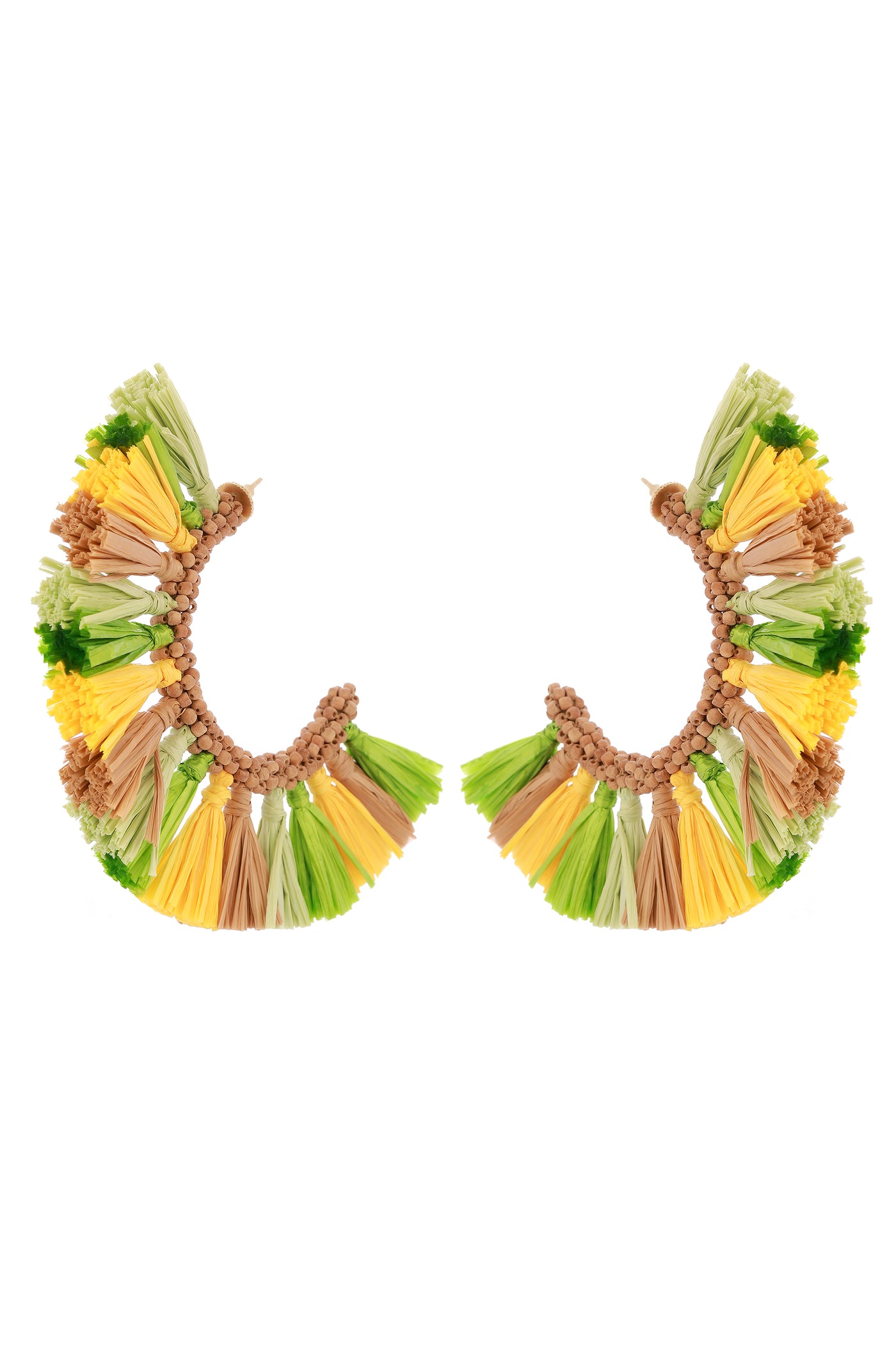 Raya jewels Multicolor Rafia Hoop Earrings fashion jewellery online shopping melange singapore indian designer wear