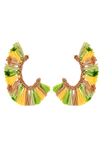 Raya jewels Multicolor Rafia Hoop Earrings fashion jewellery online shopping melange singapore indian designer wear