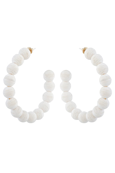 Raya jewels White Hoop Earrings fashion jewellery online shopping melange singapore indian designer wear