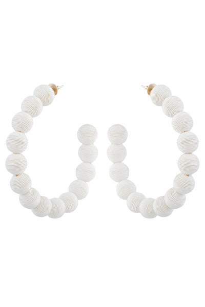 Raya jewels White Hoop Earrings fashion jewellery online shopping melange singapore indian designer wear