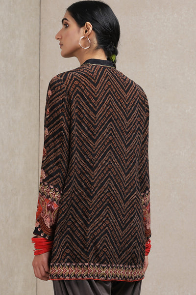 Ritu Kumar - Black Printed Kurti - Melange Singapore - Indian Designer Wear Online Shopping