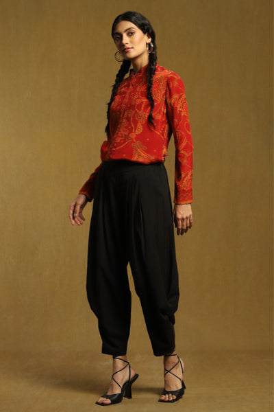 Ritu Kumar Black Solid Dhoti Pants Indian designer wear online shopping melange singapore