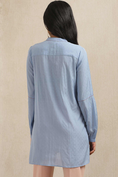 ritu kumar Blue Embroidered Kurti online shopping melange singapore indian designer wear