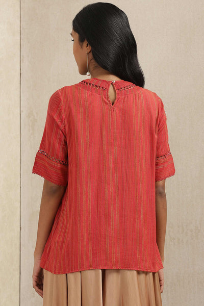ritu kumar Red Solid Cotton Kurti online shopping melange singapore indian designer wear