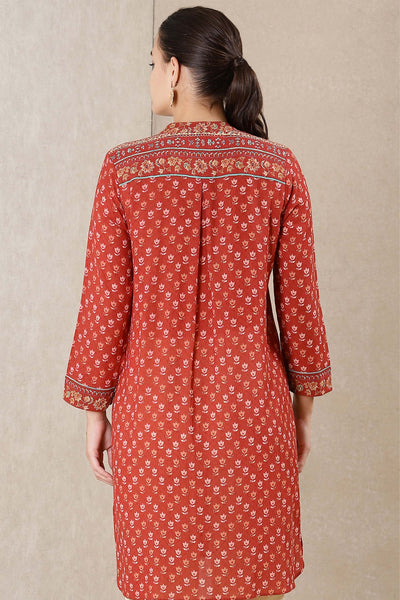 Ritu Kumar Rust Printed Kurti online shopping melange singapore indian designer wear