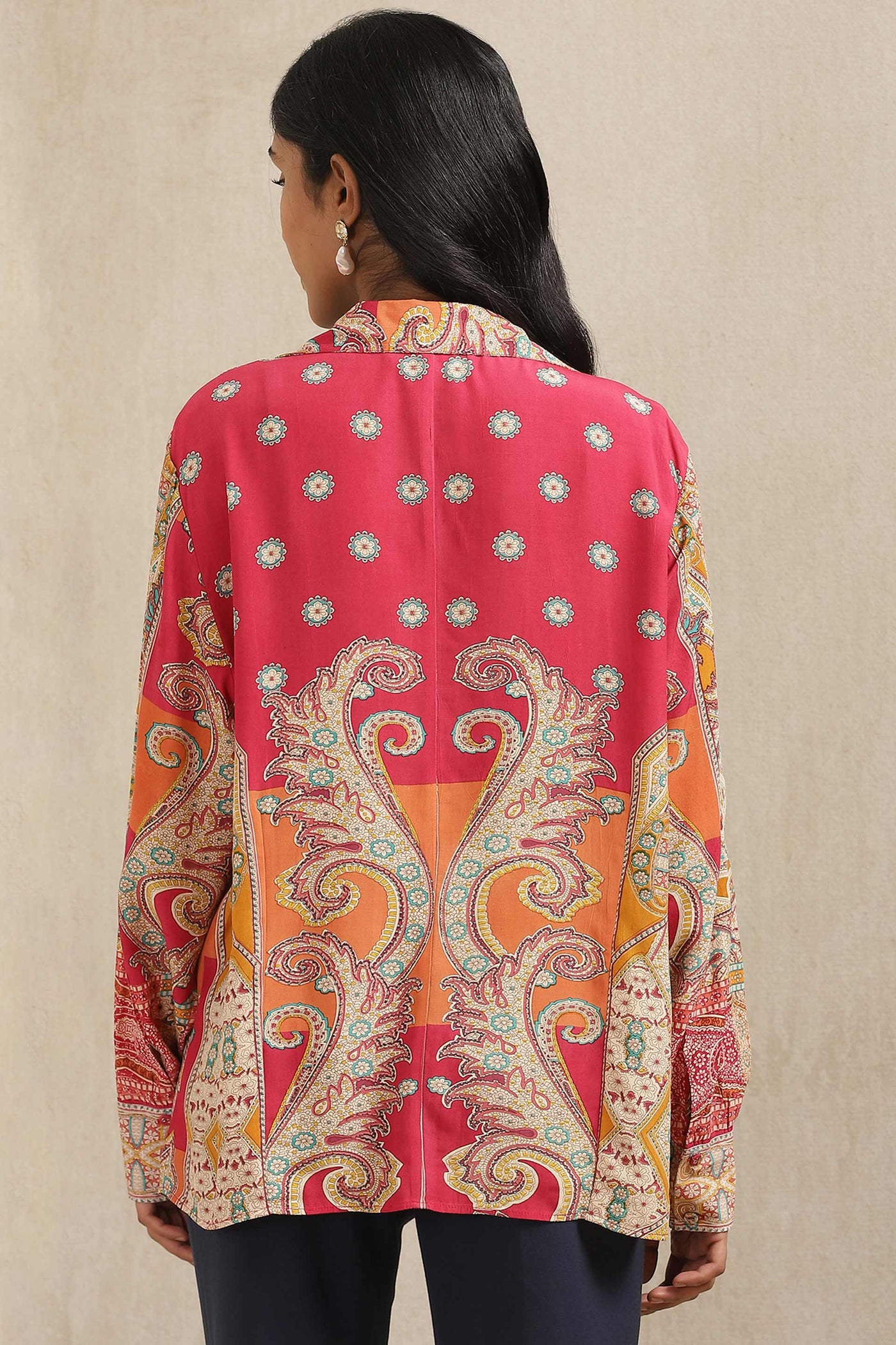 ritu kumar Red Printed Shirt online shopping melange singapore indian designer wear