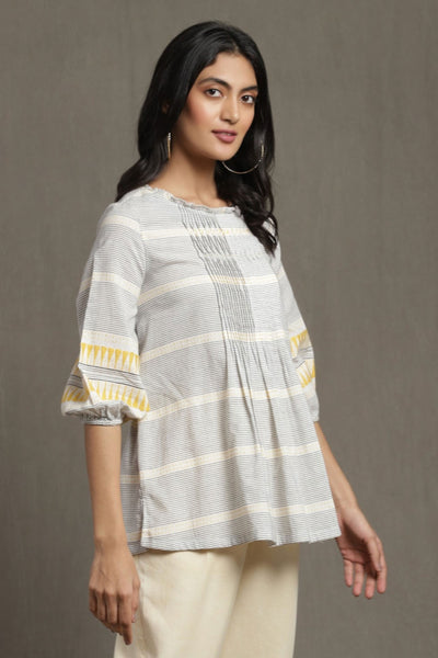 Ritu Kumar White Kurti With Pintuck Detail Indian designer wear online shopping melange singapore