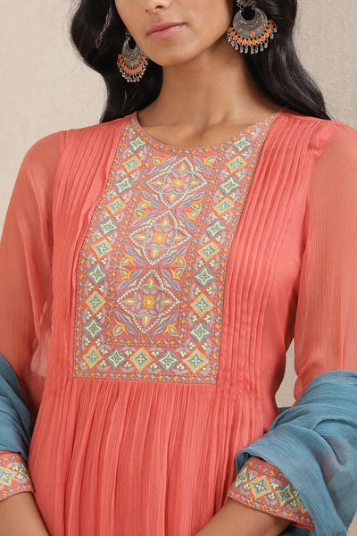 ritu kumar Coral Embroidered Suit Set festive indian designer wear online shopping melange singapore