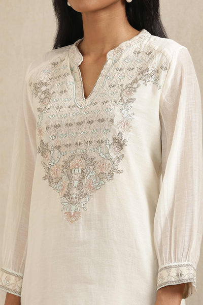 ritu kumar Ivory Embroidered Kurti online shopping melange singapore indian designer wear