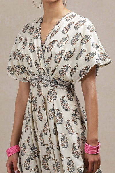 Ritu Kumar - Paisley Printed Kaftan Dress - Melange Singapore - Indian Designer Wear Online Shopping