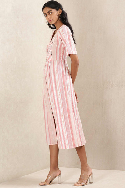 ritu kumar Pink stripe cotton kurta online shopping melange singapore indian designer wear