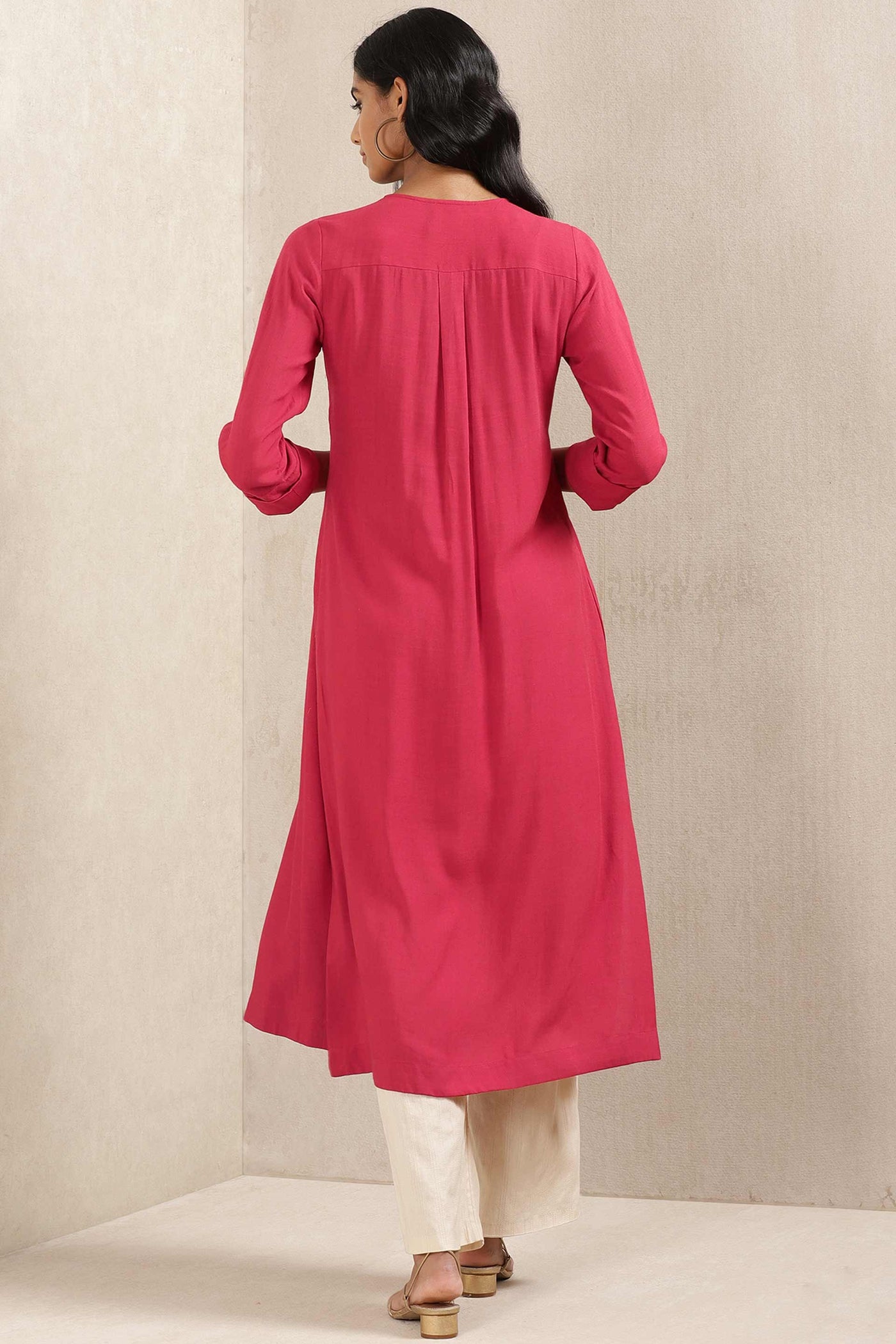 ritu kumar Red Embroidered Kurta online shopping melange singapore indian designer wear