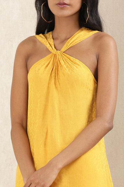 ritu kumar Yellow Satin Kurta With Pant online shopping melange singapore indian designer wear