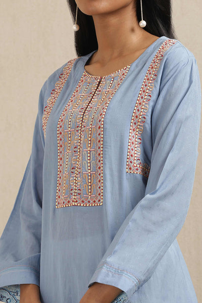 ritu kumar Blue Embroidered Kurta online shopping melange singapore indian designer wear