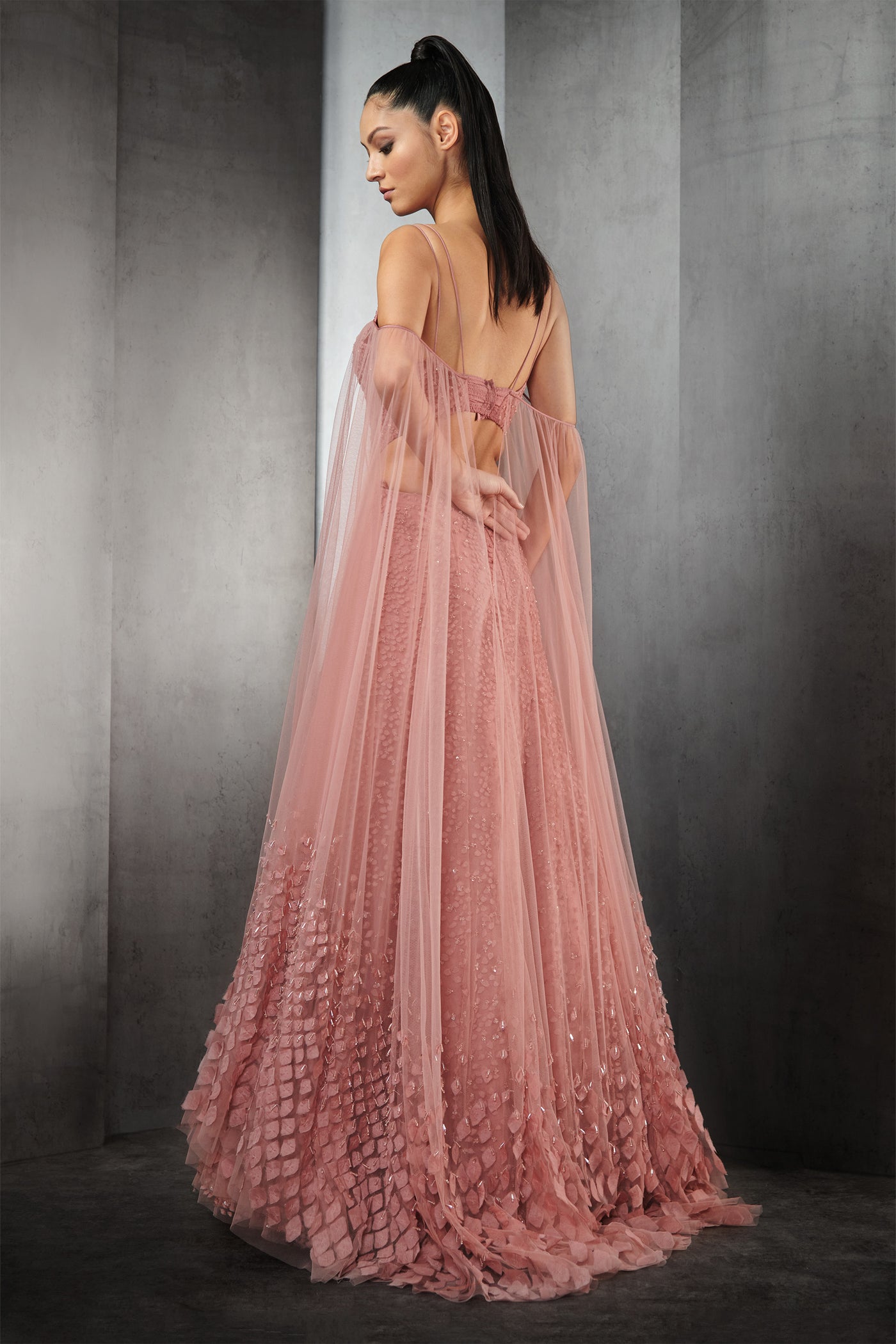 rohit gandhi rahul khanna celestial rose pink gown indian designer wear online shopping melange singapore