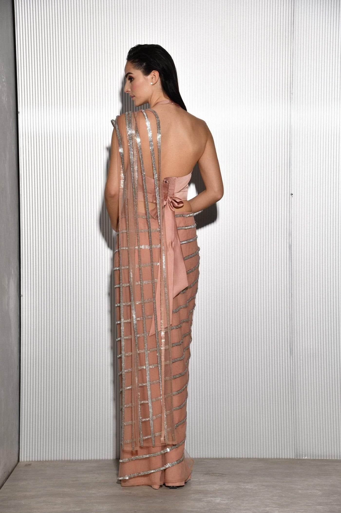 Rohit Gandhi - Rahul Khanna - Melodicia linear tulle saree - Melange Singapore - Indian Designer Wear Online Shopping