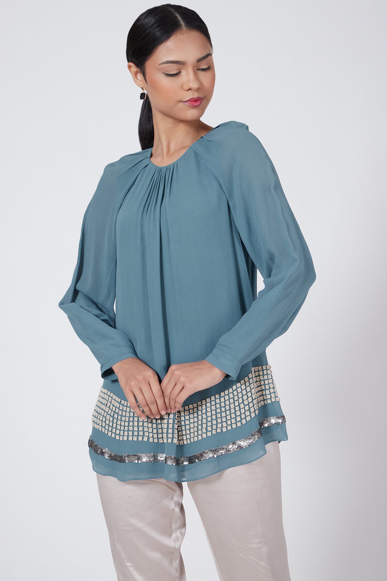 Aqua Eloine Embroidered Top