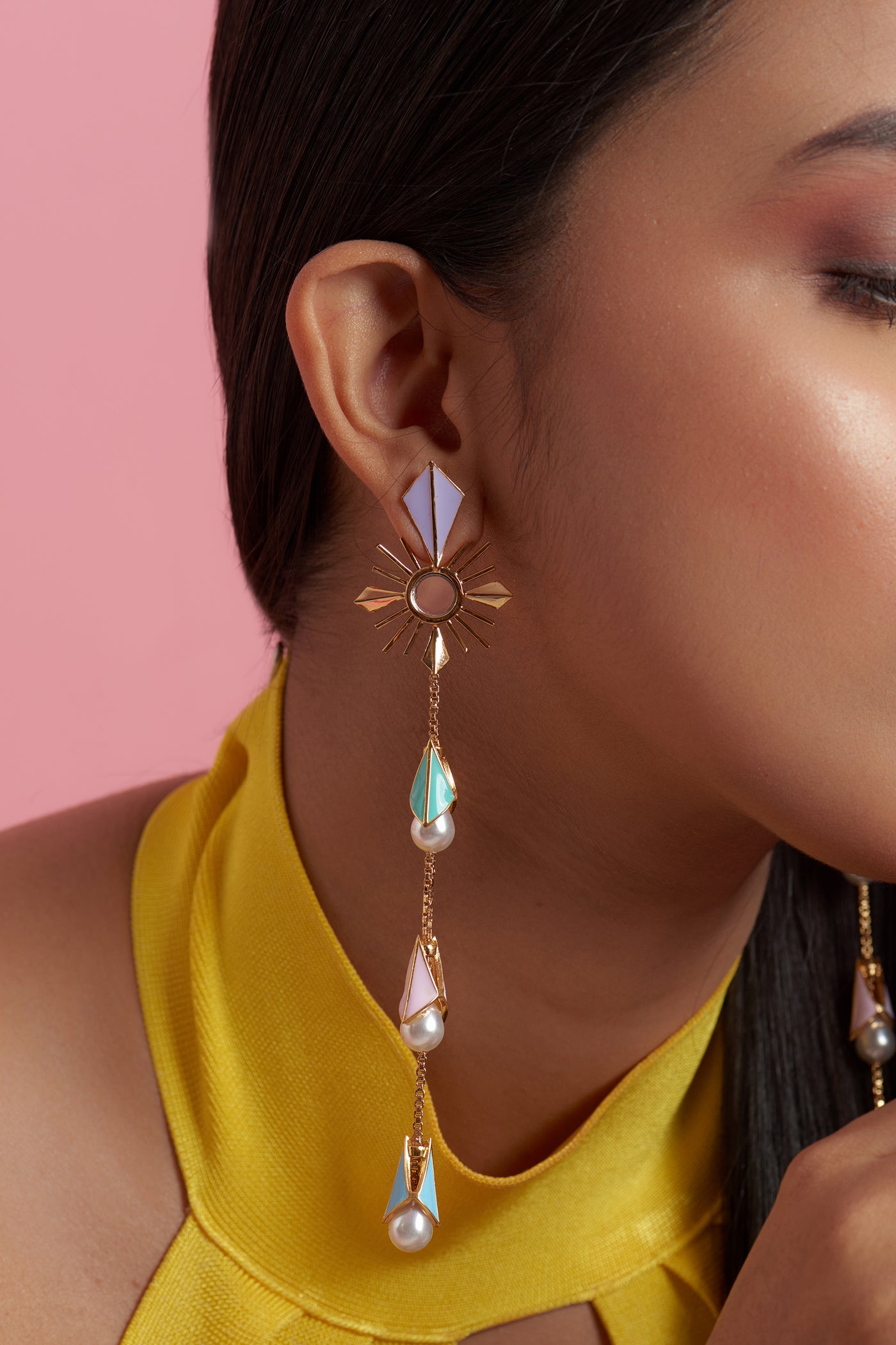 Ruhhette Aurora Cascade Earrings fashion jewellery online shopping melange singapore indian designer wear
