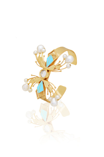 Ruhhette Celia Timeless Handcuff blue fashion jewellery online shopping melange singapore indian designer wear