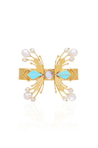 Ruhhette Celia Timeless Handcuff blue fashion jewellery online shopping melange singapore indian designer wear