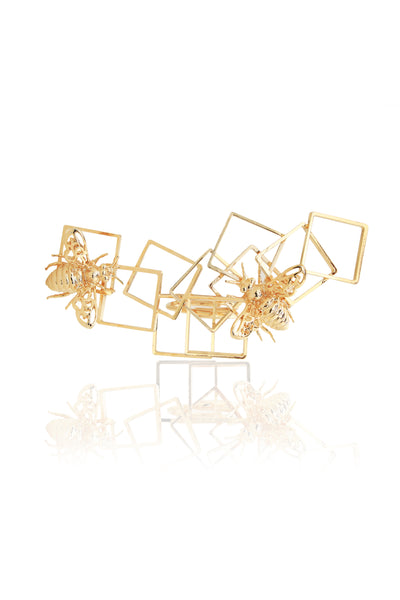 Ruhhette Squares and honey bee ring gold fashion jewellery online shopping melange singapore indian designer wear