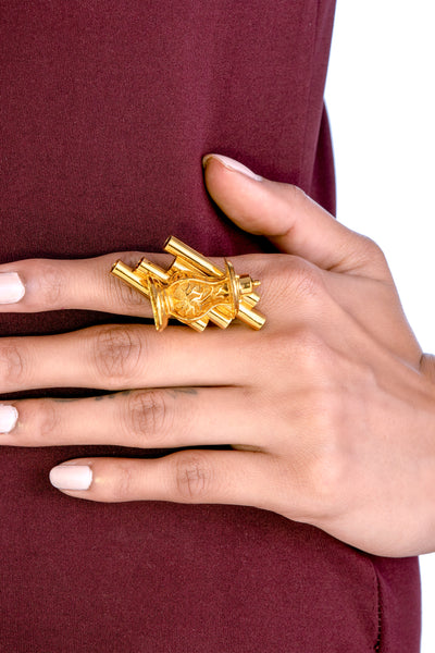 Ruhhette Lamp ring gold fashion jewellery online shopping melange singapore indian designer wear