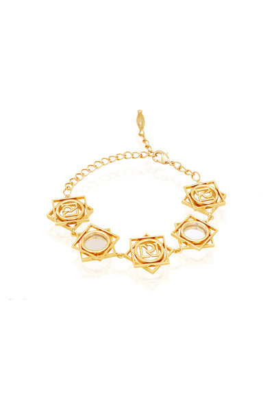 Ruhhette Floret Handcuff gold fashion jewellery online shopping melange singapore indian designer wear