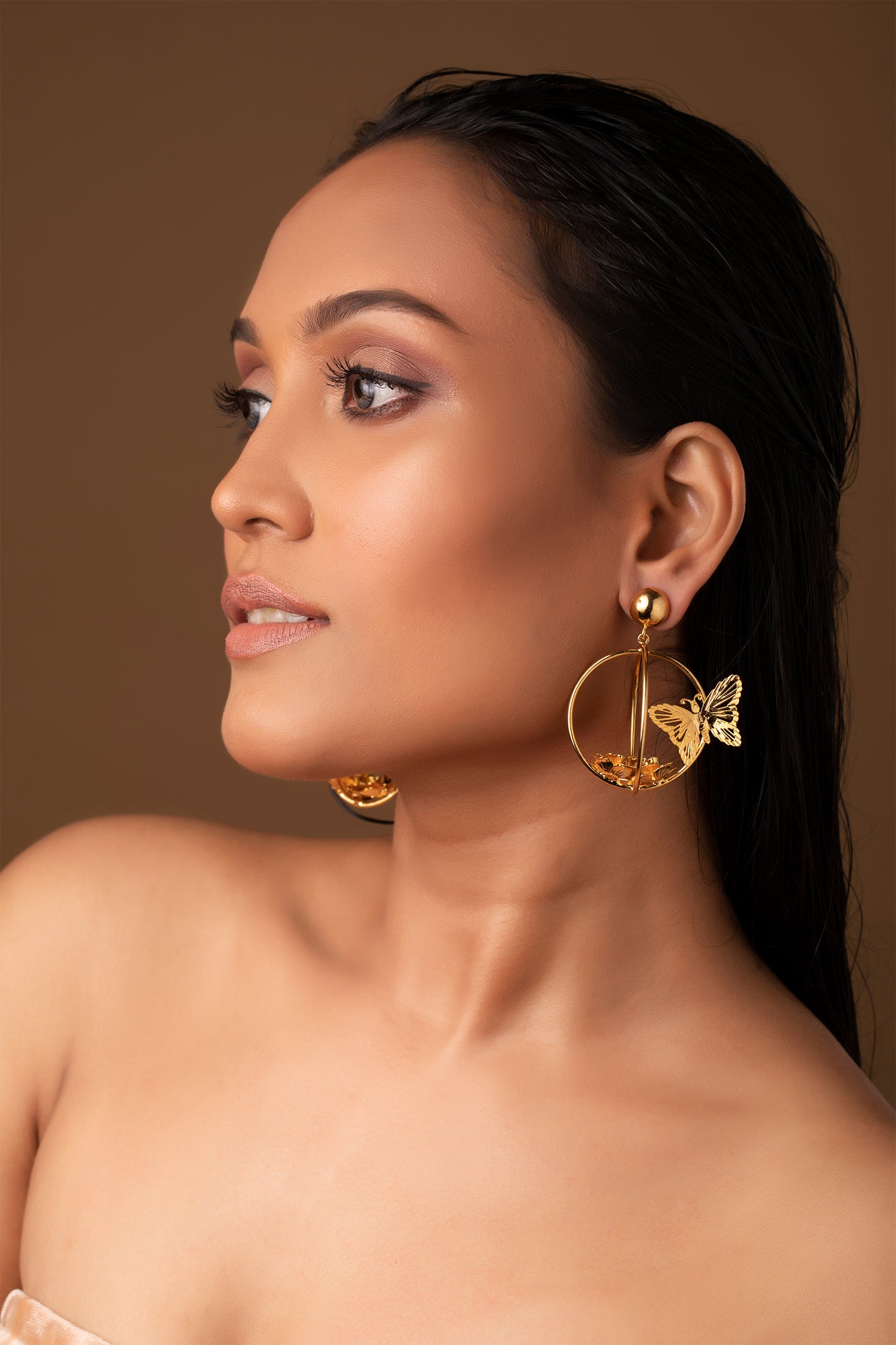 Ruhhette Fly Me High Earrings gold fashion jewellery online shopping melange singapore indian designer wear