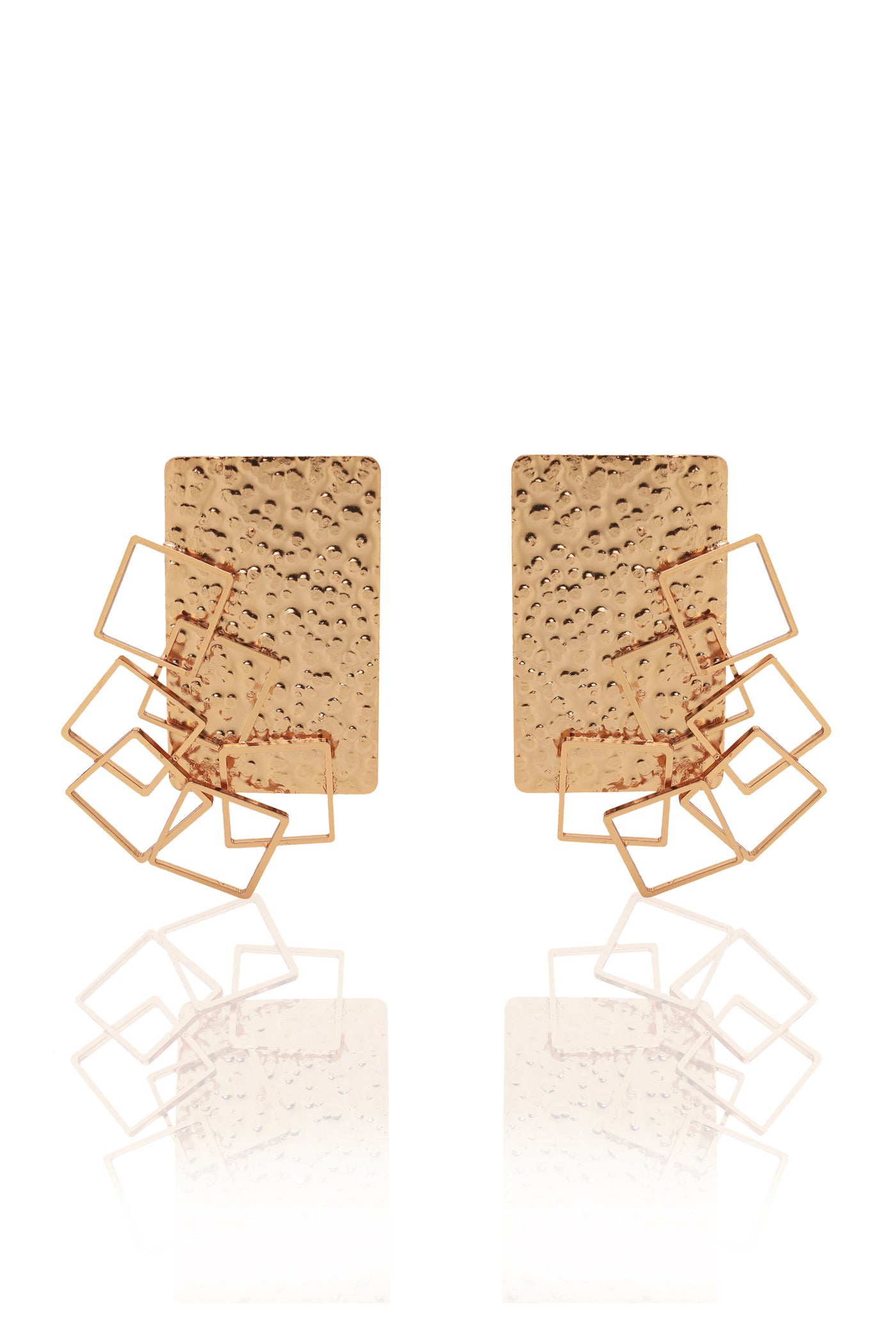 Ruhhette Oblong Earrings gold fashion jewellery online shopping melange singapore indian designer wear