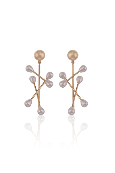 Ruhhette Earring with pearls gold fashion jewellery online shopping melange singapore indian designer wear
