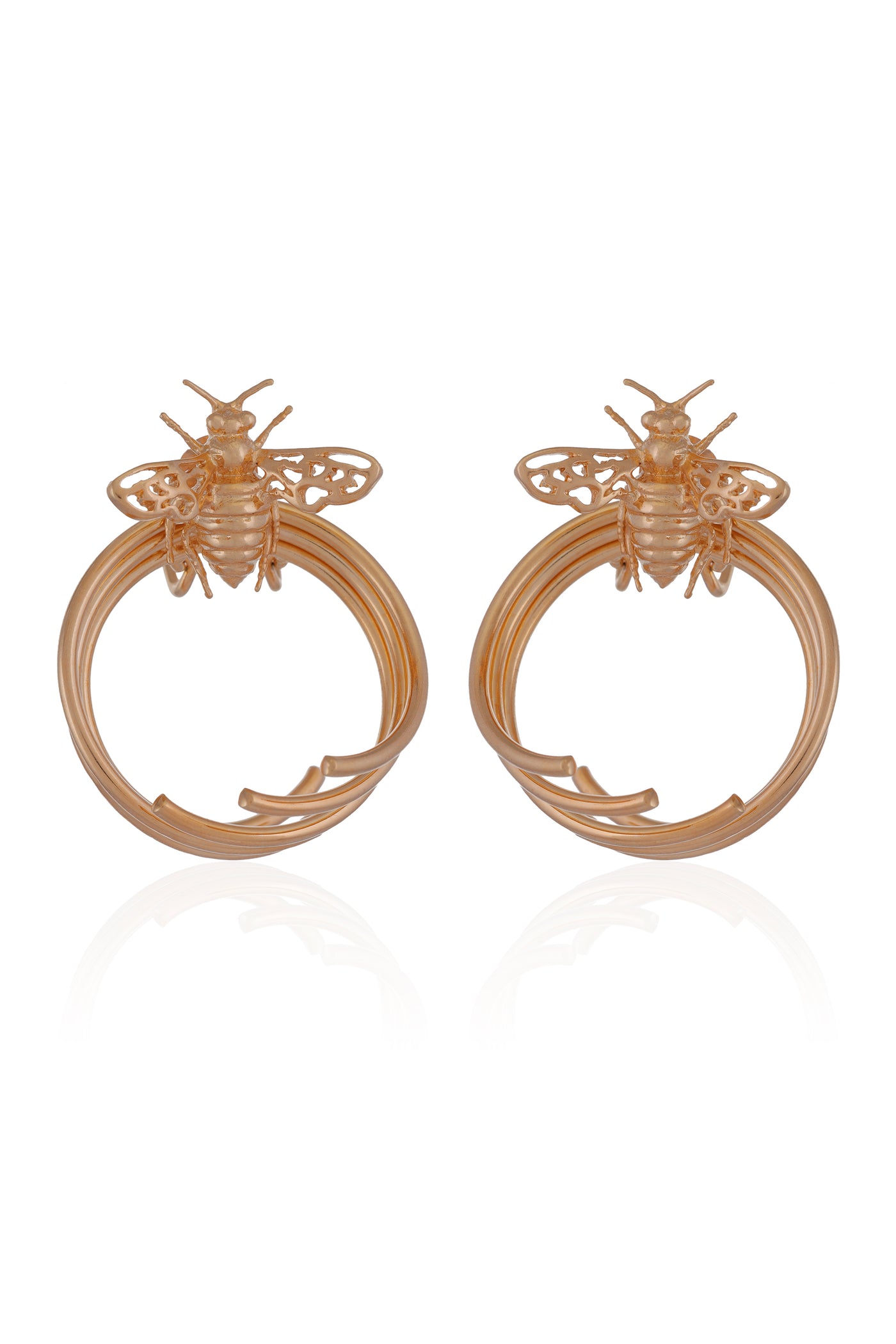 Ruhhette Earrings with honeybee gold fashion jewellery online shopping melange singapore indian designer wear