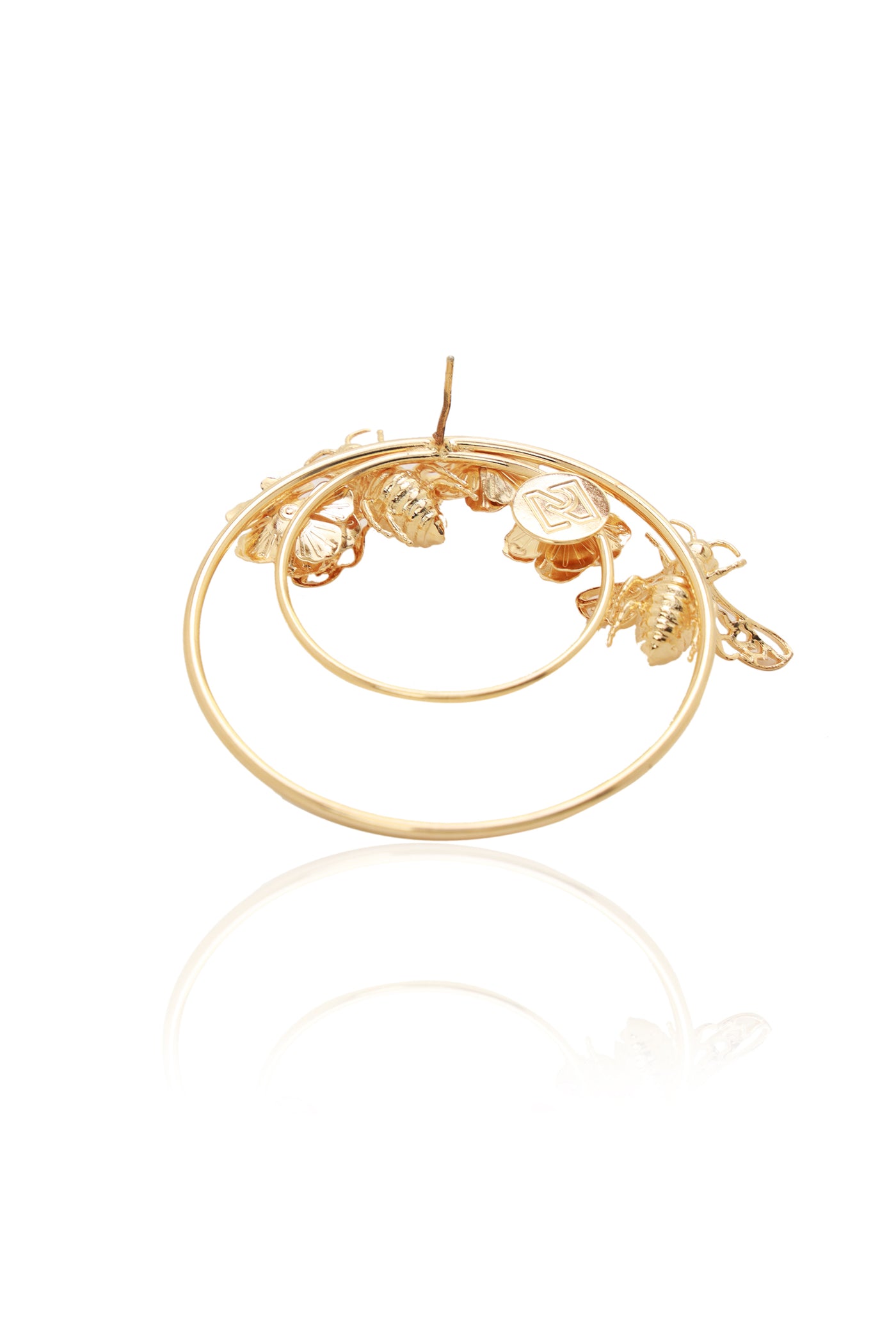 Ruhhette Le Fleur Hoops gold fashion jewellery earrings online shopping melange singapore indian designer wear