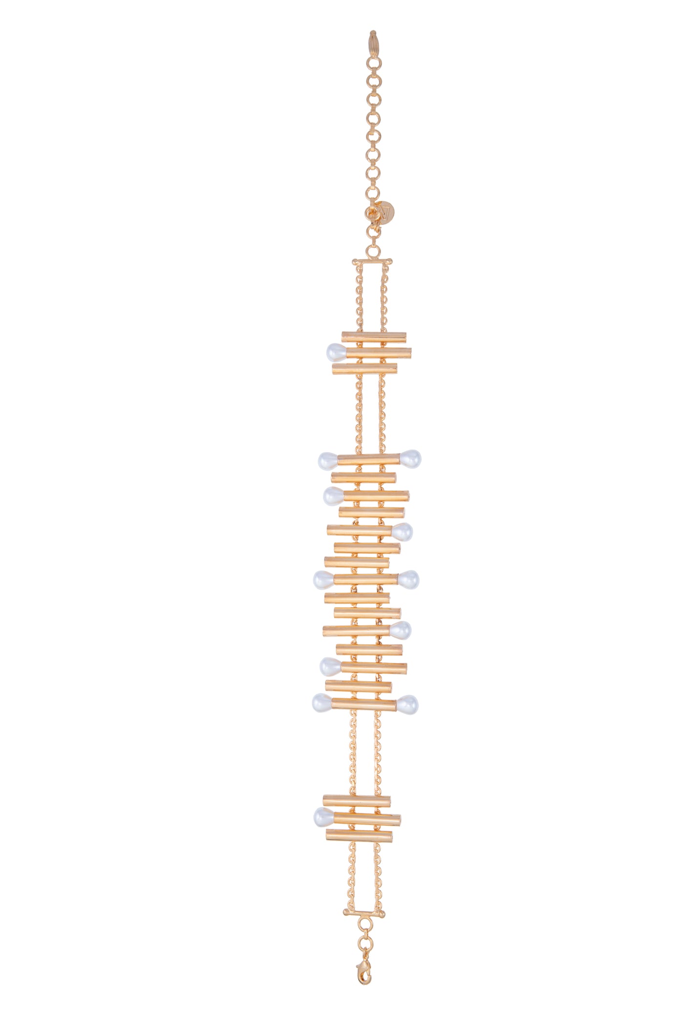 Ruhhette Choker with pipes and pearls gold fashion jewellery online shopping melange singapore indian designer wear