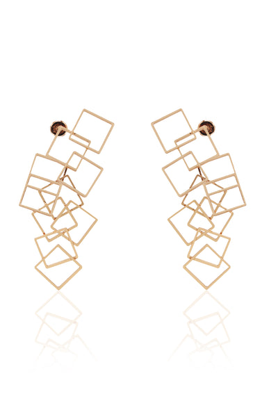 Ruhhette Quad Earring gold fashion jewellery online shopping melange singapore indian designer wear