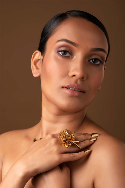 ruhhette Rose ring gold fashion jewellery online shopping melange singapore indian designer wear