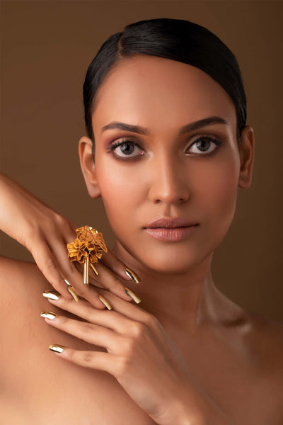 ruhhette Rose ring gold fashion jewellery online shopping melange singapore indian designer wear