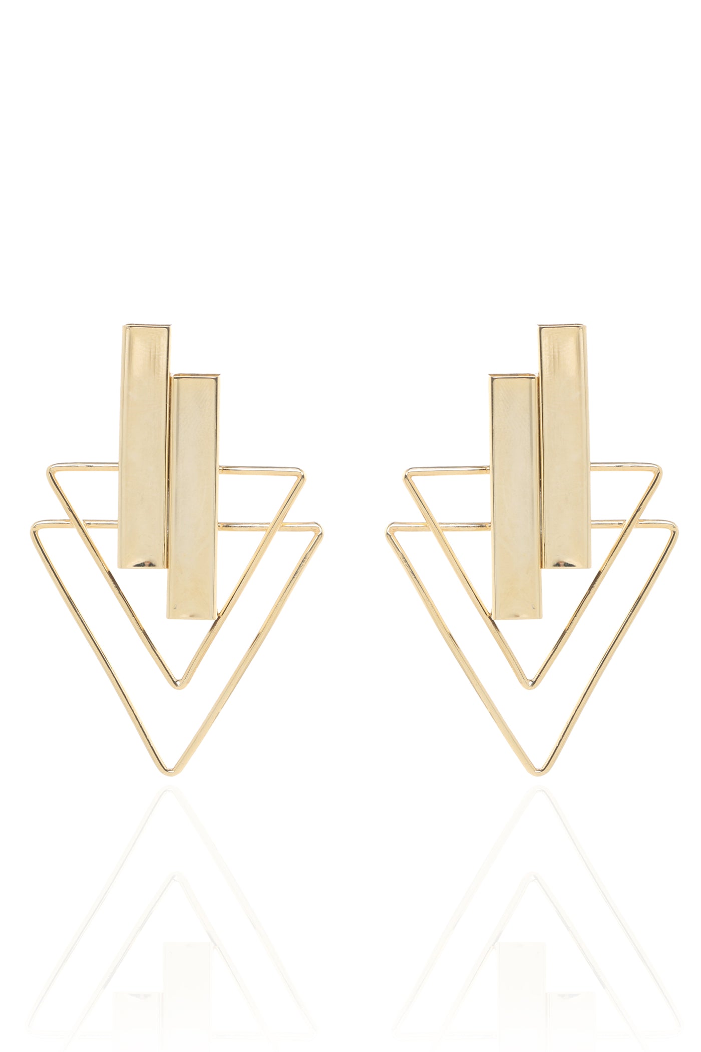 Ruhhette Triad Earring gold fashion jewellery online shopping melange singapore indian designer wear