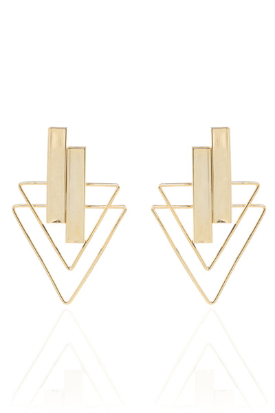 Ruhhette Triad Earring gold fashion jewellery online shopping melange singapore indian designer wear