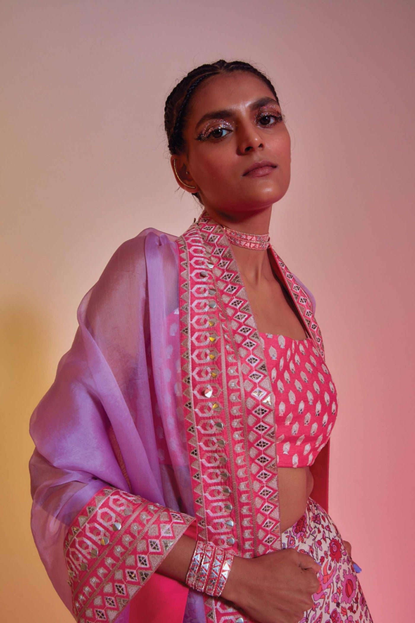 sva by sonam and paras modi Ivory Saanjh Floral Print Lehenga online shopping melange singapore indian designer wear