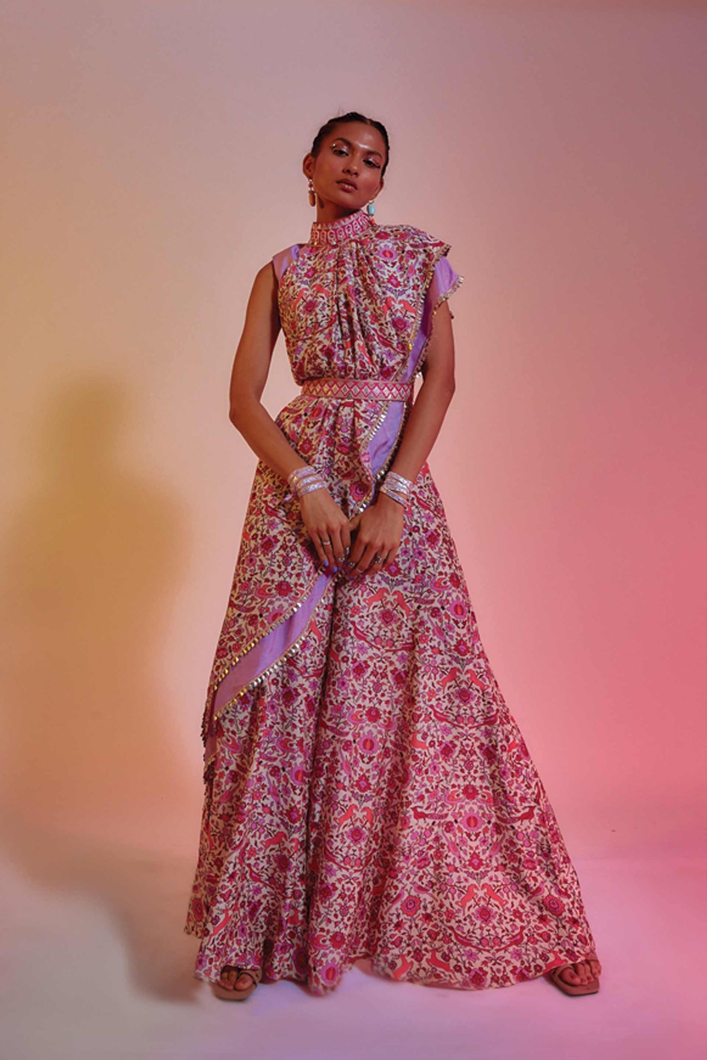 sva by sonam and paras modi Ivory Saanjh Floral Print Sharara Set online shopping melange singapore indian designer wear