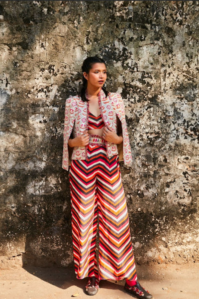 SVA Coord Set With Ivory Jacket Indian designer wear online shopping melange singapore