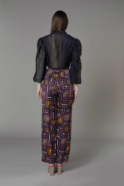 saaksha and kinni Semi Circle Trousers purple western indian designer wear online shopping melange singapore
