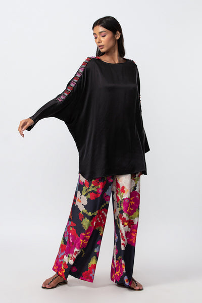 Saaksha and Kinni Abstract floral print high waist palazzo indian designer online shopping melange singapore
