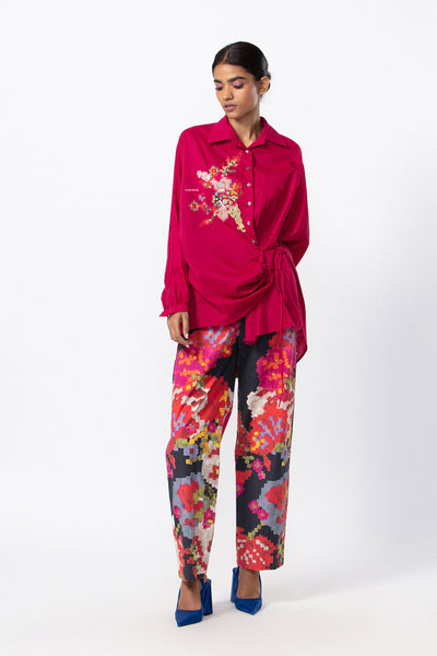 Saaksha and Kinni Abstract Floral Print Trousers indian designer online shopping melange singapore