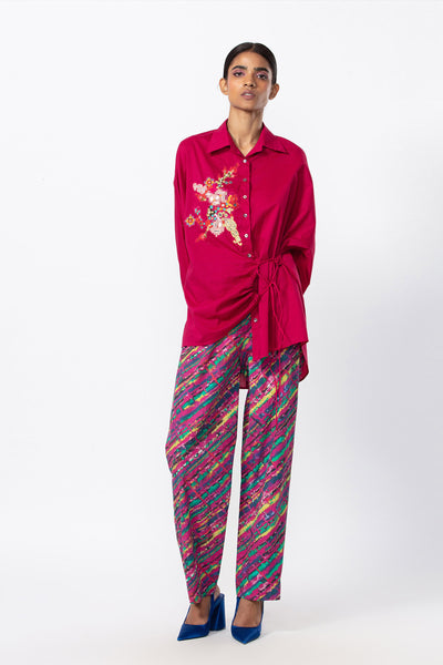 Saaksha and Kinni Abstract floral print trousers indian designer online shopping melange singapore