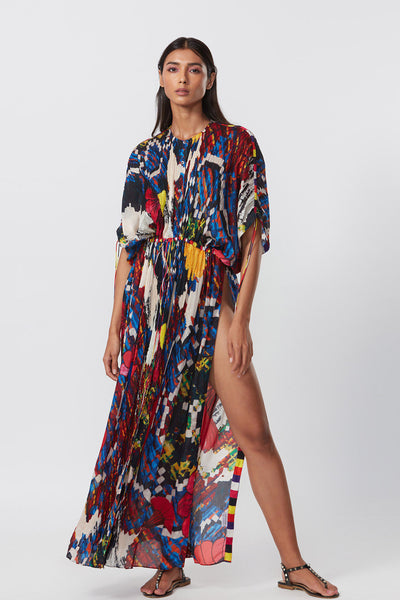 Saaksha and Kinni Abstract Print Kaftan indian designer online shopping melange singapore